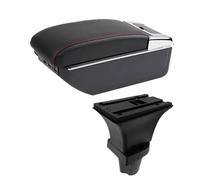 YUQUDGELKY Per Toyota Per Aygo Portabracciolo Scatola Di Immagazzinaggio Centrale Retrofit Con USB Accessori Auto(C red line 7USB)