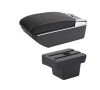 YUQUDGELKY Per VW Per Caddy 5 2024 Portabracciolo Scatola Di Immagazzinaggio Retrofit Interni(D1 linea rossa 7USB)