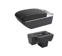 YUQUDGELKY Per VW Per Polo 2019 2020 2021 2022 2023 2024 Box Bracciolo Scatola Di Archiviazione Parti Retrofit(D linea rossa 7USB)