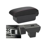 YUQUDGELKY Per VW Per Polo 2020 2020 2022 2023 2024 Bracciolo Auto Retrofit Scatola Di Archiviazione Ricambi Retrofit Accessori Auto(C1 Nero rosso NO USB)
