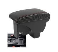 YUQUDGELKY Per VW Per POLO 2020 2021 2022 2023 2024 Bracciolo Auto Scatola Di Archiviazione Parti Retrofit Accessori Auto(C1 Black red leather)