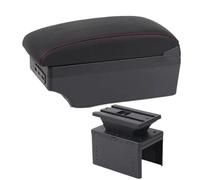 YUQUDGELKY Per VW Per T-Cross Scatola Bracciolo Per VW Per T-Cross Bracciolo Auto Interni Scatola Di Archiviazione Centrale(C1 linea rossa 7USB)