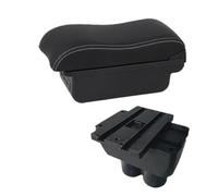 YUQUDGELKY Per VW Per T&ouran Per Caddy Bracciolo Console Centrale Appoggia-gomiti Scatola Di Contenimento Centrale Con USB E Portabicchieri(B white line 3USB)