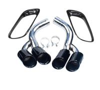 YUQUDGELKY Per X6 E71 2008 2009 2010 2011 2012 2013 Modificato Terminale Di Scarico Quadruplo Quadrato Cofano Di Scarico Nero(NERO,Round)