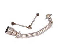 YUQUDGELKY Per Y&amaha YZF BWS 125 125CC Per ZUMA 125 2002-2017 Sistema Di Scarico Completo Per Moto Escape Moto Tubo Di Collegamento Anteriore In Acciaio Inox(Argento)