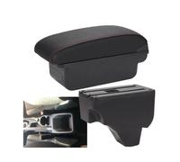 YUQUDGELKY Portabracciolo Auto Scatola Di Archiviazione Parti Di Retrofit Dettagli Interni Accessori Auto Per Peugeot 208 2019 2020-2024(C1 Nero rosso NO USB)