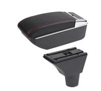 YUQUDGELKY Portabracciolo Scatola Di Archiviazione Interno Parti Retrofit Dedicate Per Citroën C3 C4(B linea rossa NO USB)