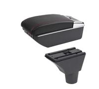 YUQUDGELKY Portabracciolo Scatola Di Stoccaggio Retrofit Accessori Auto Per R&enault Per Sandero Stepway Portabracciolo(D1 linea rossa 7USB)