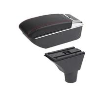 YUQUDGELKY Portabracciolo Scatola Di Stoccaggio Retrofit Accessori Auto Per R&enault Per Sandero Stepway Portabracciolo(B1 linea rossa NO USB)