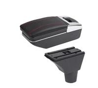 YUQUDGELKY Portabracciolo Scatola Di Stoccaggio Retrofit Accessori Auto Per R&enault Per Sandero Stepway Portabracciolo(A1 linea rossa Nessuna USB)