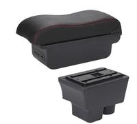 YUQUDGELKY Portabrasile Auto Per S&koda Per FABIA Portabrasile Per S&koda Per Fabia II 2 2007-2014 Superficie Curva Pelle Portabrasile Auto(B1 Nero rosso 3USB)