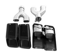 YUQUDGELKY Scarico Per Range Rover Per Executive 2013-2017 conversione SVO Paraurti Sistema Di Scarico Con Marmitta Quadrata A Quattro Uscite(NERO)