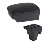 YUQUDGELKY Scatola Bracciolo Auto Per F&ord Per Focus 3 Mk3 2011 2012 2013 2014 2015 2016-2020 Console Centrale Di Stoccaggio(E1 Linea Rossa)