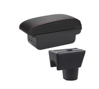 YUQUDGELKY Scatola Portabracciolo Centrale Per N&issan Per Terrano 3 Auto Portabracciolo Scatola Di Archiviazione Ricambi Accessori Auto(B1 Nero rosso 3USB)