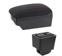YUQUDGELKY Scatole Bracciolo Per R&enault Per Captur Kaptur 2018 2019 2020 2021 Kaptur Auto Poggiapolsi Console Centrale Scatola Di Stoccaggio(E1 Linea Rossa)