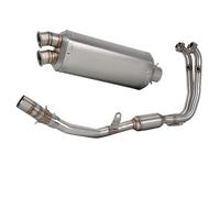 YUQUDGELKY Silenziatore Di Scarico Completo Per CFMOTO 450MT ADV 450 MT Per Adventure Con Collettore Di Collegamento Anteriore E DB Killer(Argento)