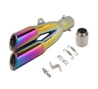 YUQUDGELKY Silenziatore Di Scarico Universale Per Moto Da 38-51 Mm Doppio Scarico Destro E Sinistro Con DB Killer Per CBR1000RR Per NMAX R6 CB650f(Style D)