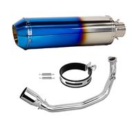 YUQUDGELKY Sistema Di Scarico Completo Per Moto Raccordo Anteriore SP1-GP Silenziatore Per Y&amaha Per Zuma GY6 125cc 150cc 200cc(Blu)