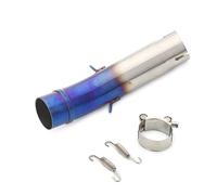 YUQUDGELKY Slip-On Per CB400 cb 400 Di Tutti Gli Anni Tubo Di Scarico Centrale Per Moto Raccordo Marmitta Tondo Accessori Per Modifiche In Acciaio Inossidabile(Metà blu)