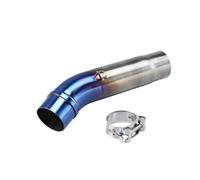 YUQUDGELKY Slip-On Per CB400 Di Tutti Gli Anni Tubo Di Scarico Centrale Per Moto Raccordo Marmitta Tondo Accessori Per Modifiche In Acciaio Inossidabile(Metà blu)