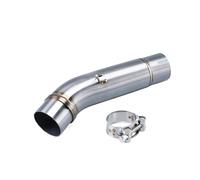YUQUDGELKY Slip-On Per CB400 Di Tutti Gli Anni Tubo Di Scarico Centrale Per Moto Raccordo Marmitta Tondo Accessori Per Modifiche In Acciaio Inossidabile(Argento)