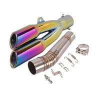 YUQUDGELKY Slip On Per NC700 NC700X NC750 NC750X NC750S Tubo Di Collegamento Centrale Per Marmitta Di Scarico Per Moto Doppio Foro DB Killer Escape Moto(Stile B)