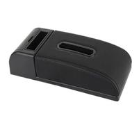 YUQUDGELKY Tappetino Universale Per Bracciolo Auto Cuscino Di Rialzo Contenitore Per Fazzoletti Cuscino Di Protezione Per Bracciolo(C2 Linea nera NO USB)