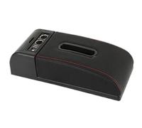 YUQUDGELKY Tappetino Universale Per Bracciolo Auto Cuscino Di Rialzo Contenitore Per Fazzoletti Cuscino Di Protezione Per Bracciolo(B1 Black red 2USB)