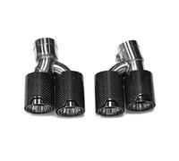 YUQUDGELKY Terminale Di Scarico Doppio In Fibra Di Carbonio Terminale Di Scarico A Forma Di H Per Serie 5 525i 528i 530i G30 G31 2018+(Carbon Fiber Texture F)