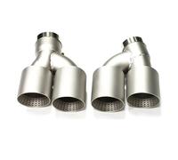 YUQUDGELKY Terminale Di Scarico Doppio In Fibra Di Carbonio Terminale Di Scarico A Forma Di H Per Serie 5 525i 528i 530i G30 G31 2018+(Matte Silver)