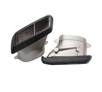 YUQUDGELKY Terminale Di Scarico In Fibra Di Carbonio E Acciaio Inox Nero Per Mercedes Per Benz Classe C W205 AMG 63 2014 2015 2016 2017 2018(Argento)