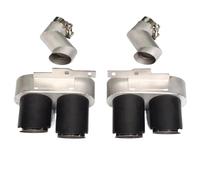 YUQUDGELKY Terminale Di Scarico Per A6 C8 S6 2019 2020 2021 2022 2023 2024 Silenziatore In Acciaio Inox Nero Terminale In Fibra Di Carbonio(Argento)