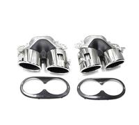 YUQUDGELKY Terminale Di Scarico Posteriore In Acciaio Inox Potenziato A Quattro Uscite Per Mercedes Per Benz GLB35 A45S Accessori Auto(Argento)