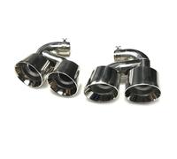 YUQUDGELKY Terminali Di Scarico In Acciaio Inox Per Diffusore Paraurti Posteriore Per Alfa Per Romeo Per Giulia Standard 2016 2017 2018(Argento B)