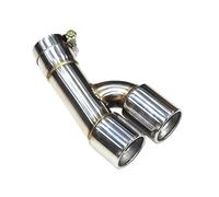 YUQUDGELKY Ugello Di Scarico Per Marmitta In Acciaio Inossidabile 1 Pezzo Di Terminale Di Scarico Doppio Per Serie 3 F30 F31 318i 2013 2014 2015 2016(Argento)