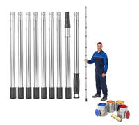 Yuragim Asta telescopica da 3,6 m, asta di prolunga allungabile in 9 pezzi, asta telescopica divisibile, in acciaio inox, per rullo di vernice, rullo per pittura, strumento di pittura, manico