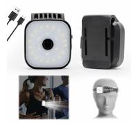 Yuragim Lampada a LED con clip, 2 pezzi, piccola lampada frontale USB, ricaricabile, luce lampeggiante con 4 modalità di luce, impermeabile, piccola luce di sicurezza, accessorio da corsa per jogging