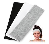 Yurblax Fasce Sportive, 3 Pezzi Fascia Capelli Uomo Elastica Bandana Donna Cerchietto Fascetta Sport Fascia Testa Antiscivolo Headband per Palestra Yoga Tennis Basket Running