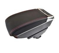 Yurefax Bracciolo for console centrale a doppio strato, for Suzuki, SX4 2007-2013, for Fiat, Sedici Bracciolo for console centrale Scatola portaoggetti per bracciolo(Red Thread)