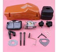 Yurefax Cilindro superiore Copertura motore Carburatore, for Husqvarna, 137 142 Silenziatore di scarico Filtro aria Tappo olio combustibile Pezzo di ricambio for motosega Kit silenziatore per motosega