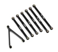 Yurefax Collegamenti del Telaio in Alluminio CNC Set 1/24 RC Crawler Car LWB 133,7mm, for assiale, for SCX24 AXI00001, for Chevrolet, for C10 AXI00002 JLU Collegamento di Sospensione(Schwarz)