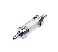 Yurefax Filtro carburante universale da 5/16" in vetro cromato Clearview, benzina, olio, in linea, riutilizzabile Filtro aria per auto
