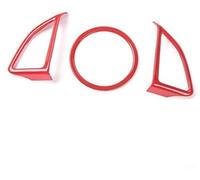 Yurefax, for Chevrolet, for Camaro, 2017 in su, ABS Interni auto Volante Decorazione Copertura Trim Adesivi Accessori auto Styling Adesivo per volante(Red 3 pc)