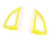 Yurefax, for Chevrolet, for Camaro, 2017 in su, ABS Interni auto Volante Decorazione Copertura Trim Adesivi Accessori auto Styling Adesivo per volante(Yellow 2 pc)