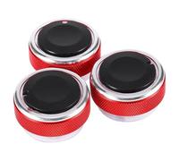 Yurefax For Ford, for Focus, 3 pz/set 4 colori Auto AC Manopola in lega di alluminio Aria condizionata Interruttore controllo del calore Accessori Manopola dell'aria condizionata per auto(Rot)