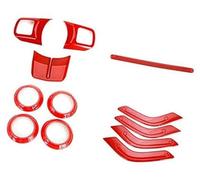 Yurefax, for Jeep, Wrangler 2011+, rivestimento del volante dell'auto Copertura dello sfiato dell'aria condizionata Decorazione interna Accessori Adesivo Styling Adesivo per volante