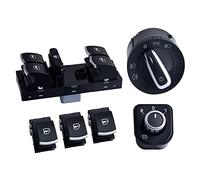 Yurefax Interruttore di controllo della finestra Set di pulsanti for fari fendinebbia, for VW, for Jetta 6, for Golf, GTI 5 6, for, for Passat, B6 CC Interruttore alzacristalli auto