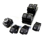 Yurefax Interruttore principale alzacristallo + manopola specchietto pieghevole + interruttore blocco vetro passeggero, for VW, for Caddy Golf MK5 MK6, for Passat, for B6, for Touran Interruttore alza