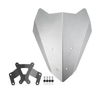 Yurefax Parabrezza in alluminio Parabrezza Visiera Deflettore antivento con staffa Accessori, for, MT-15 2019 2020 Parabrezza per moto(Grey)