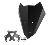 Yurefax Parabrezza in alluminio Parabrezza Visiera Deflettore antivento con staffa Accessori, for, MT-15 2019 2020 Parabrezza per moto(Schwarz)